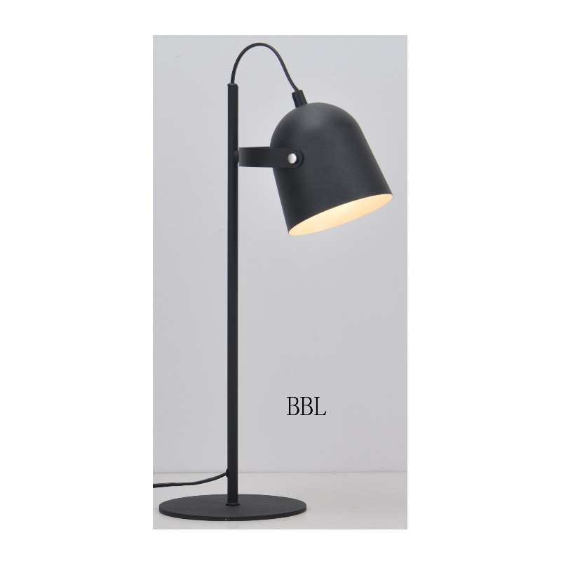 Lampa de masă cu nuanță metalică și funcție de umbră reglată, bază plană