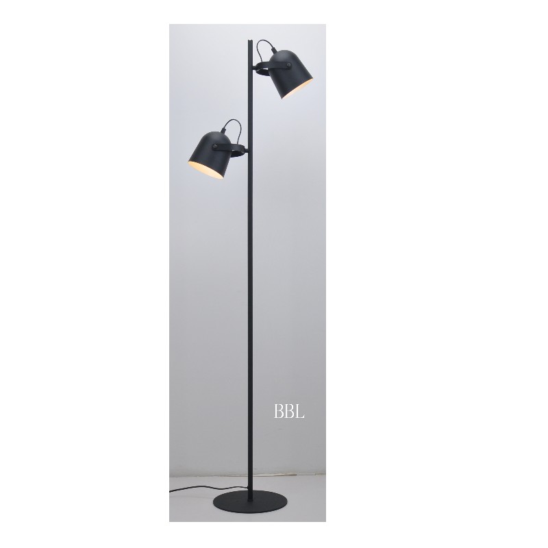 Lampa de podea cu umbră metalică și funcție de umbră reglată, bază plană