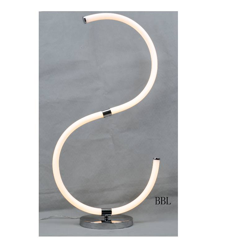 Lampa de masă LED cu tub acrilic în formă de S