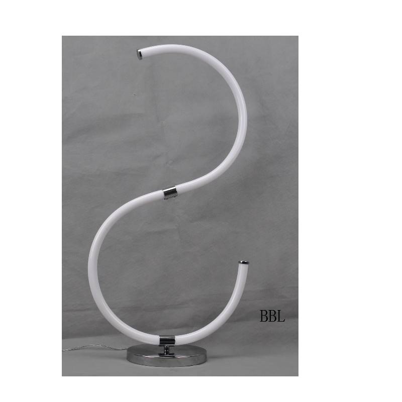 Lampa de masă LED cu tub acrilic în formă de S