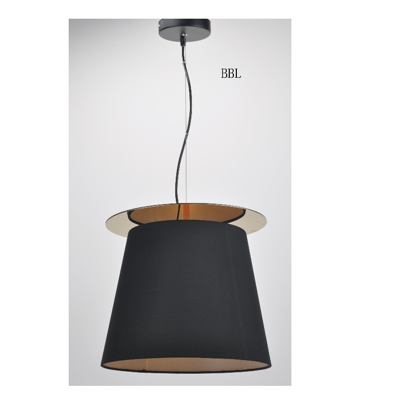 Lampa cu pandantiv cu nuanță de țesătură și foaie de decorație PB