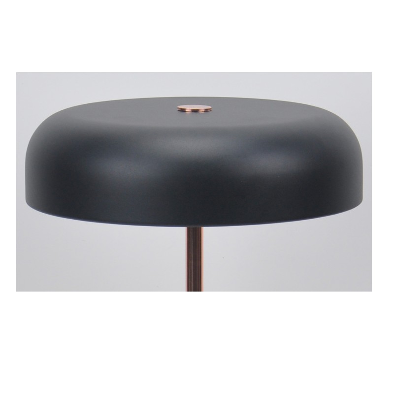 Lampa de masă LED cu bază de marmură neagră și nuanță de metal