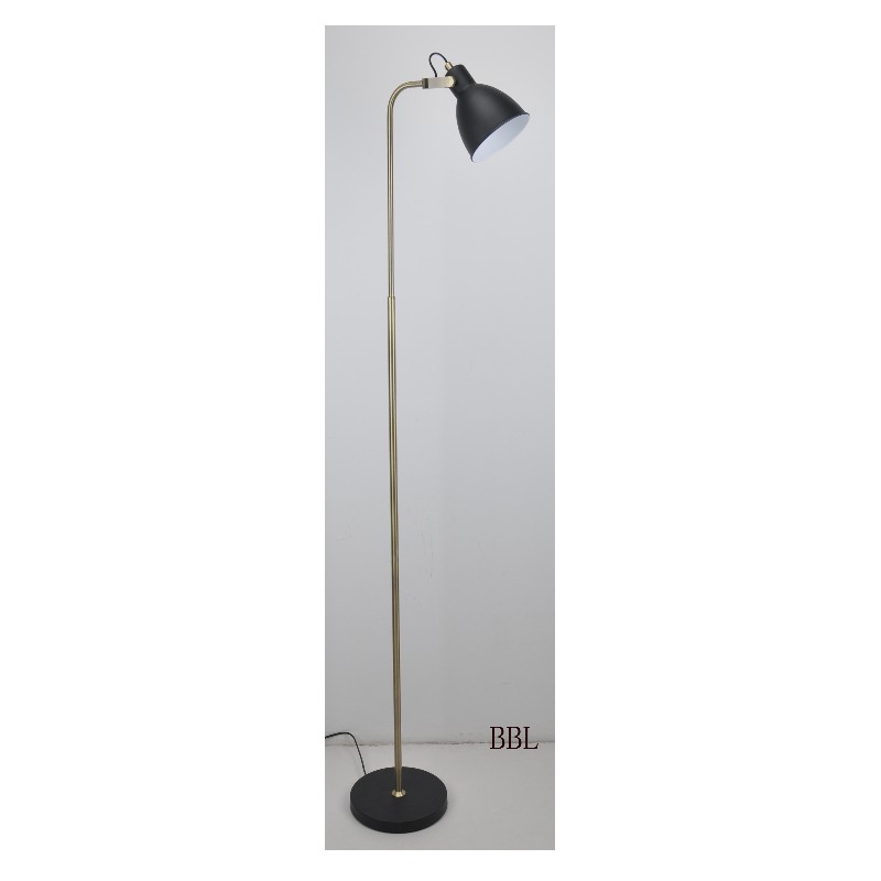 Lampă de pardoseală cu nuanță de U-paranteză și metal