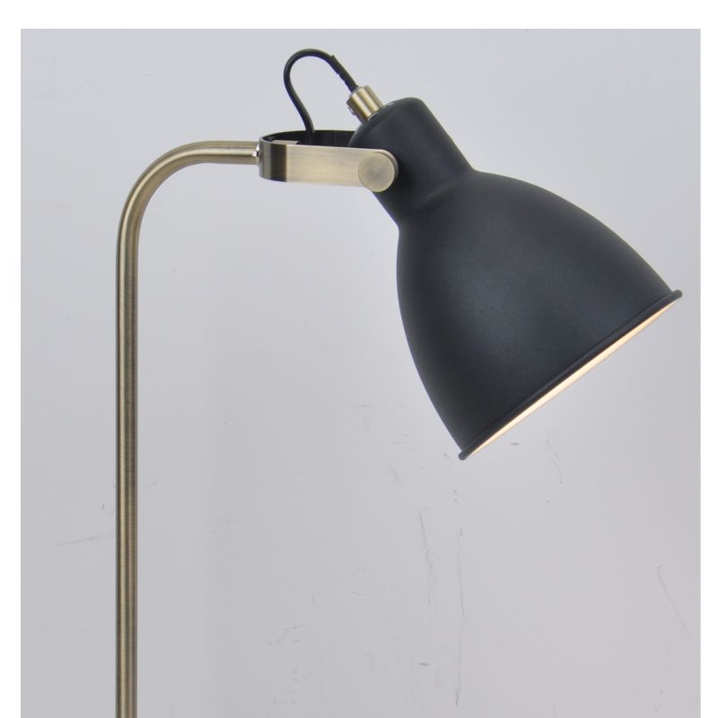 Lampa de masă cu braț în U și nuanță de metal