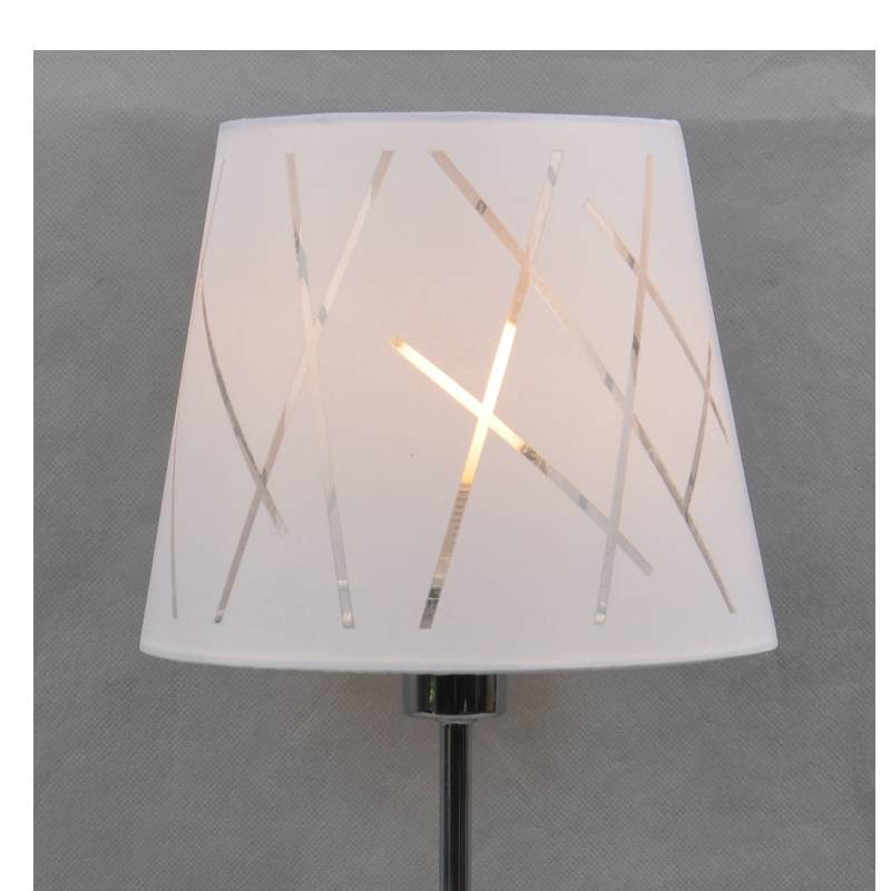 Lampa de masă cu nuanță de țesătură și bază acrilică transparentă