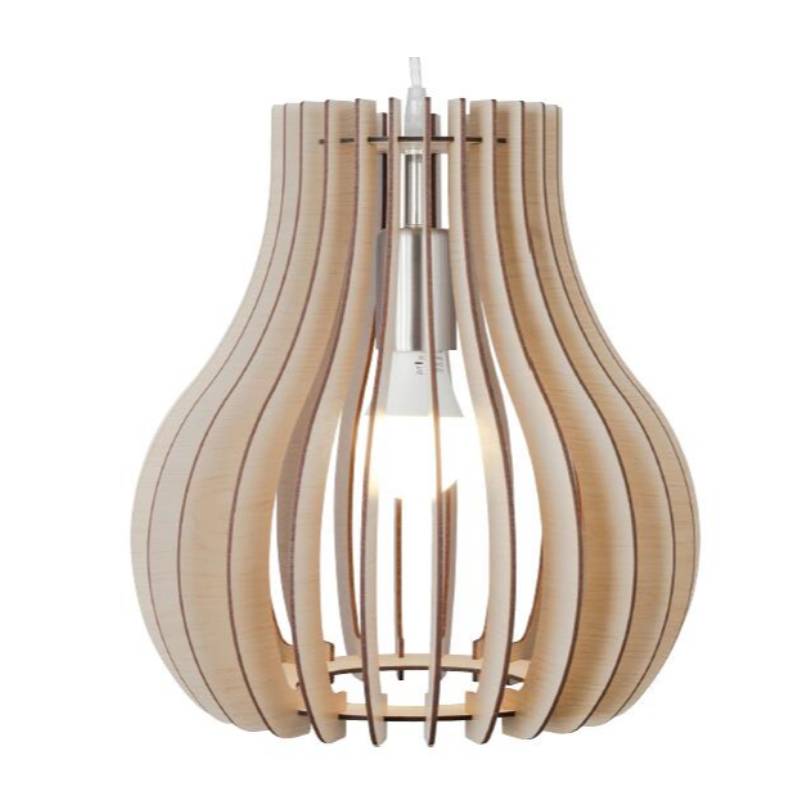 Lampă pandantivă din lemn natural