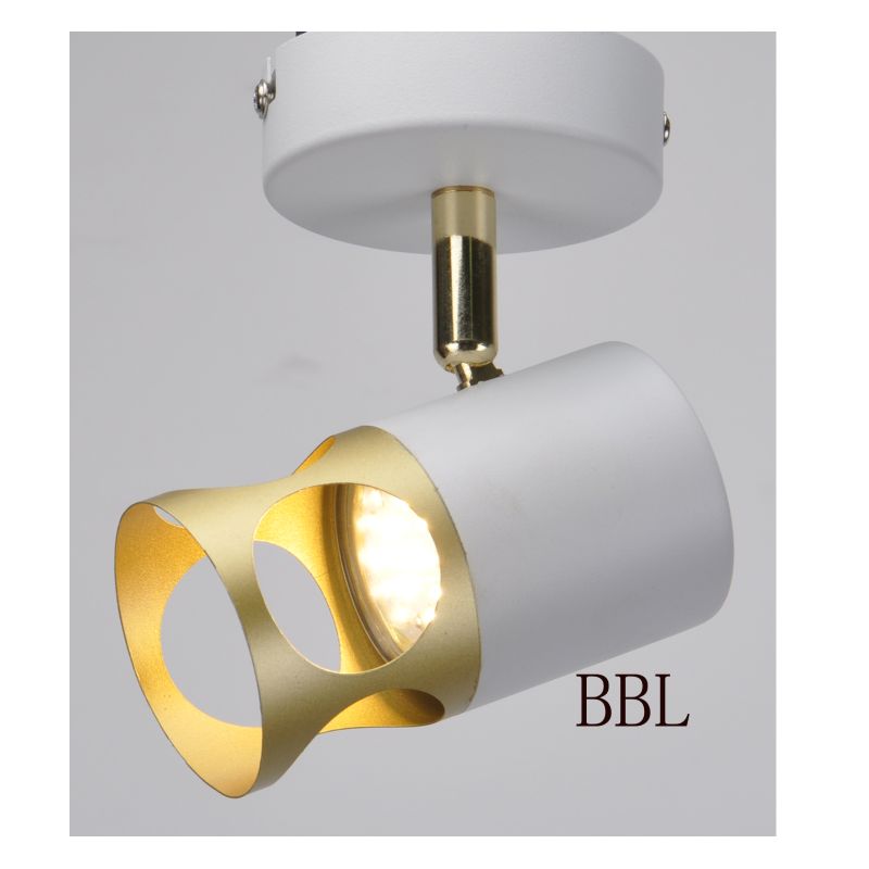 Modern spot light-1 cu alb + gold metal shade, poate ajusta direcţia