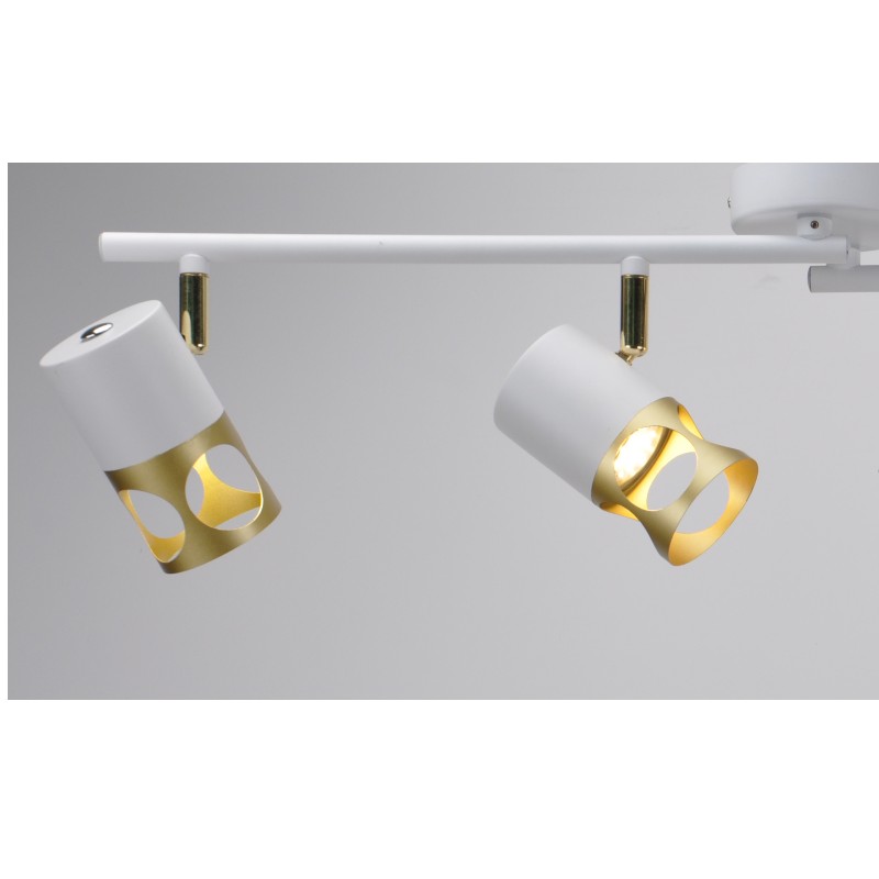 Modern spot light-4 cu alb + gold metal shade, poate ajusta direcţia